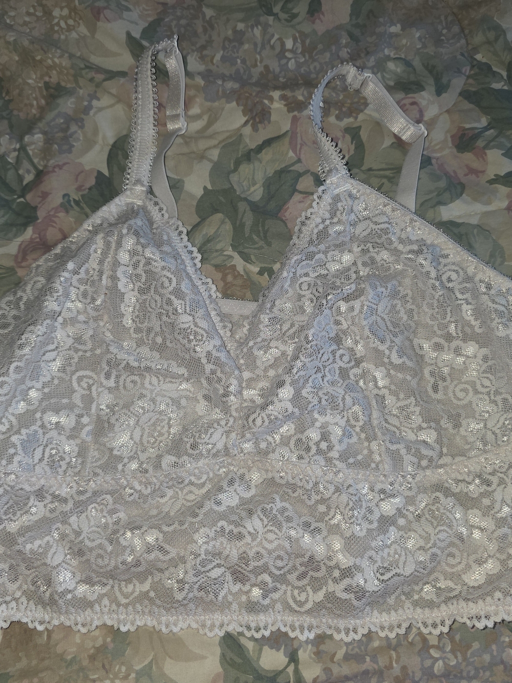 Delicate Lace Bralette in White with Adjustable Straps